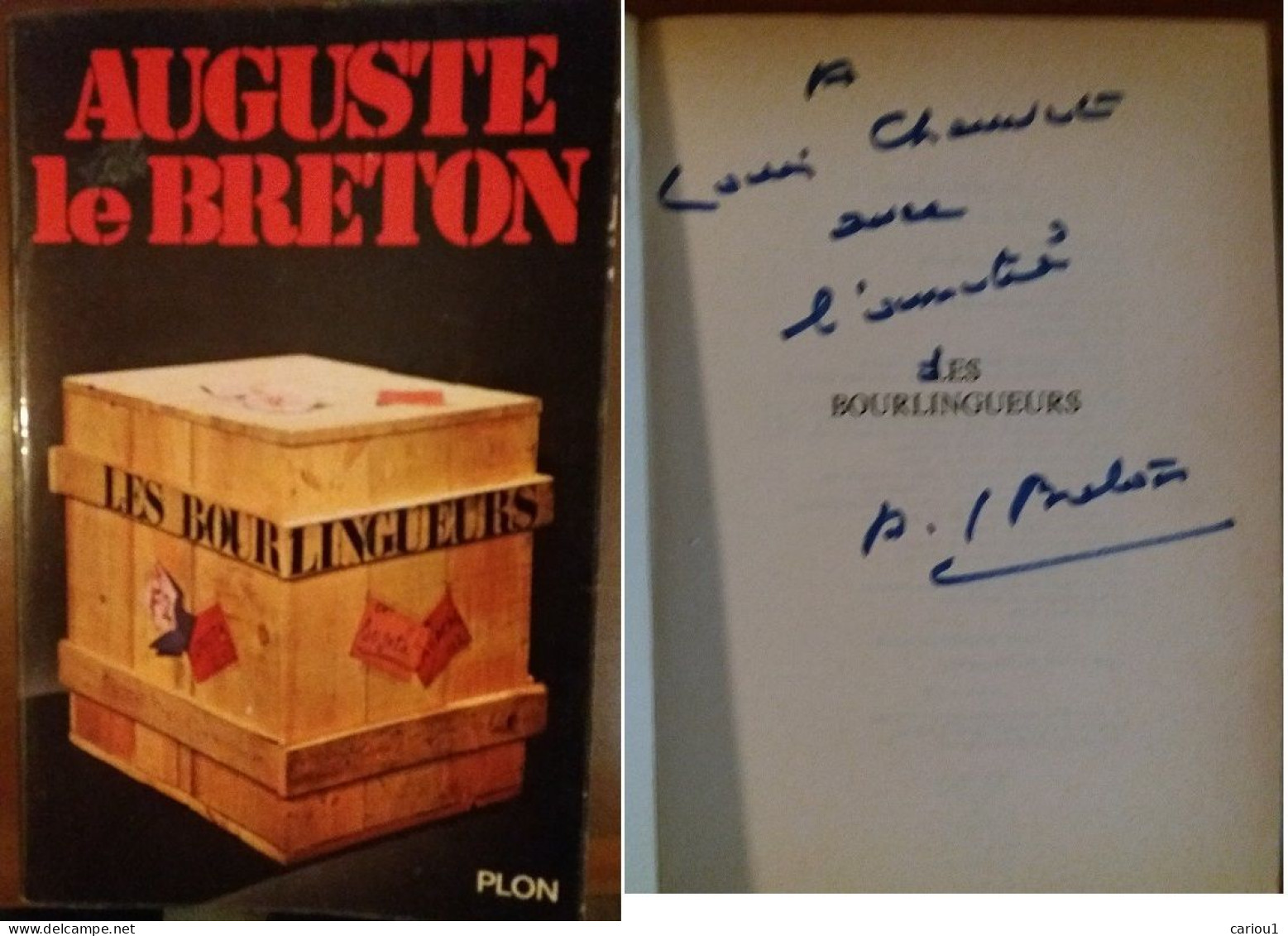 C1 Auguste LE BRETON Les BOURLINGUEURS EO 1972 DEDICACE Envoi SIGNED PORT INCLUS France - Plon