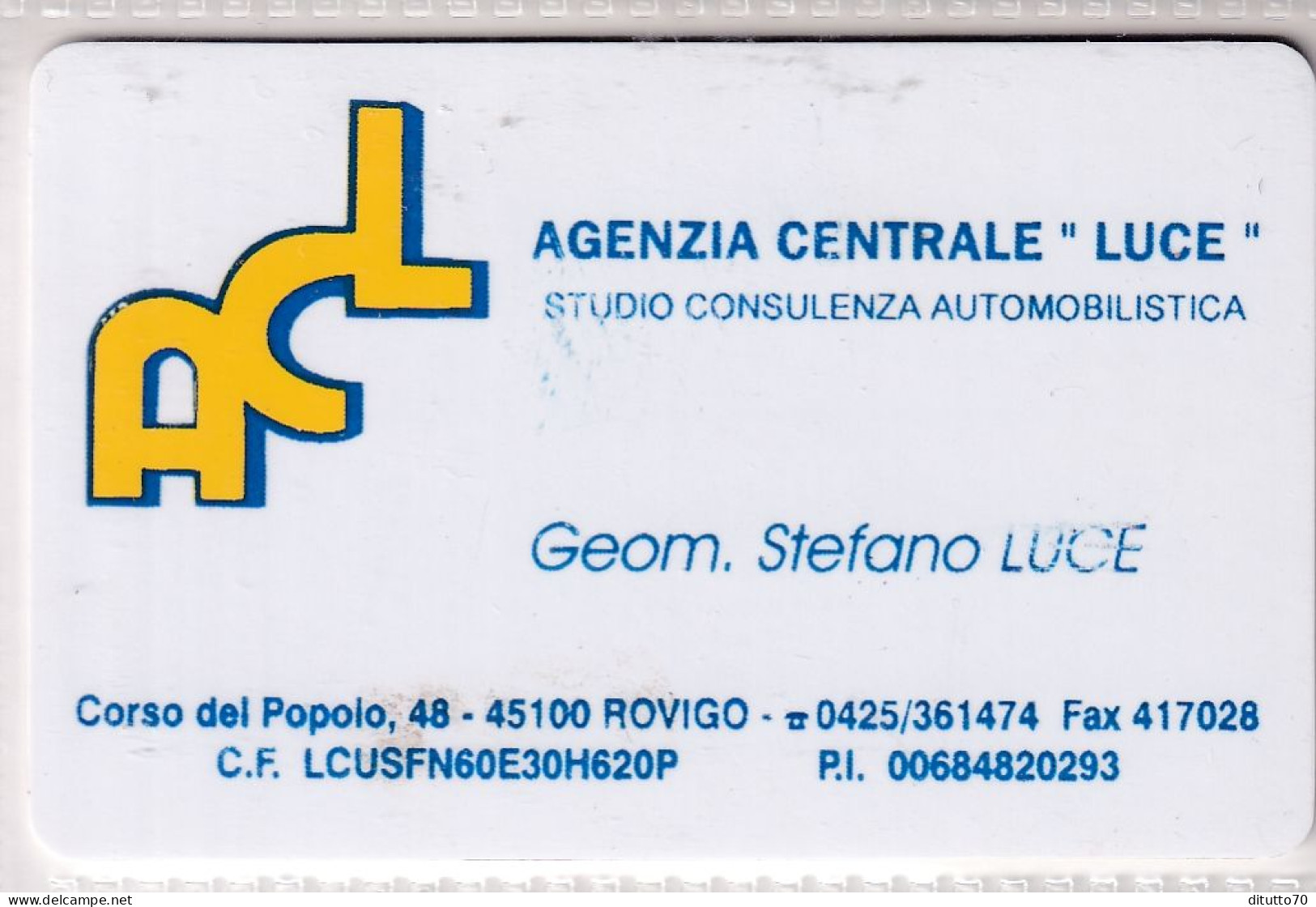 Calendarietto - Agenzia Generale Luce - Rovigo - Anno 1998 - Small : 1991-00