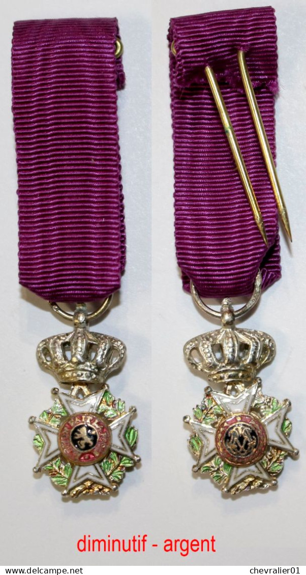 Médaille-BE-005A-V1-ag-di-V1_Ordre De Leopold Ier_Chevalier_Fr_diminutif_argent Poinçonné_21-19 - Belgium