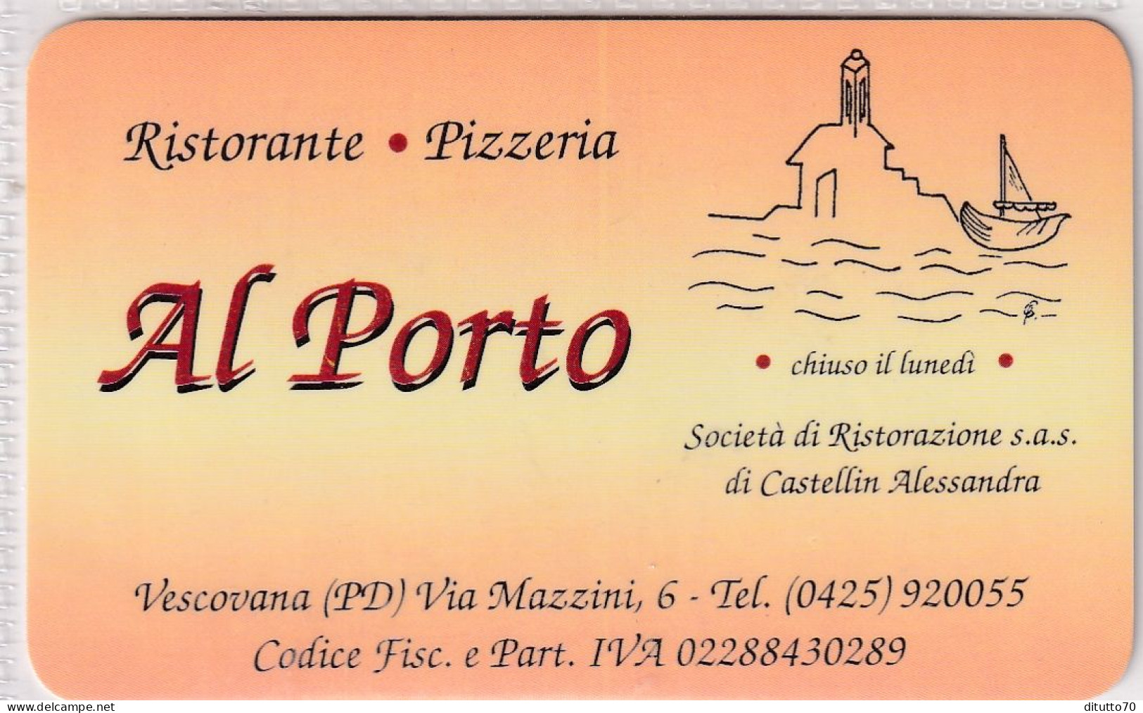 Calendarietto - Al Porto - Ristorante Pizzeria - Vescovana - Padova - Anno 1997 - Small : 1991-00