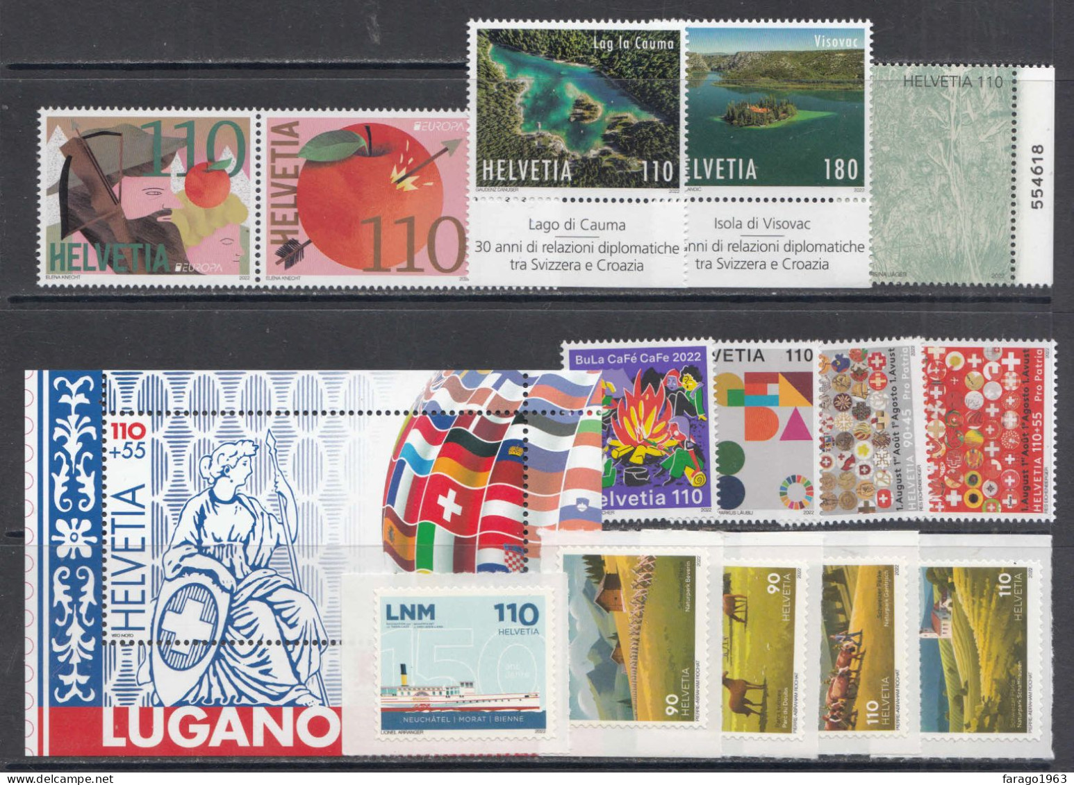 2022 Switzerland Apr - Jun Collection Of 14 Different Stamps & 1 Sheet MNH Face Value CHF16.60 @ Below Face Value - Unused Stamps