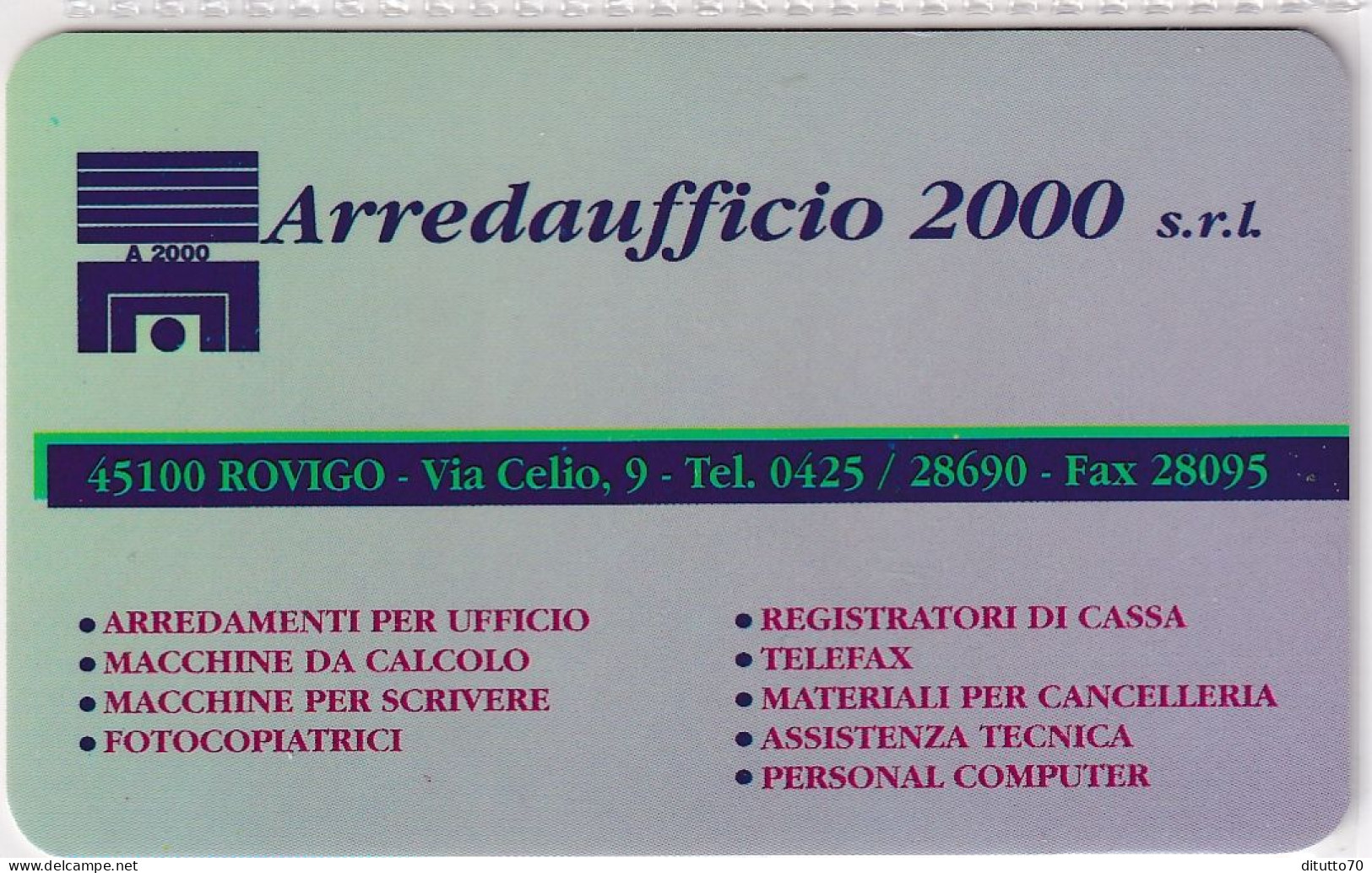 Calendarietto - Arredaufficio - Rovigo - Anno 1997 - Small : 1991-00