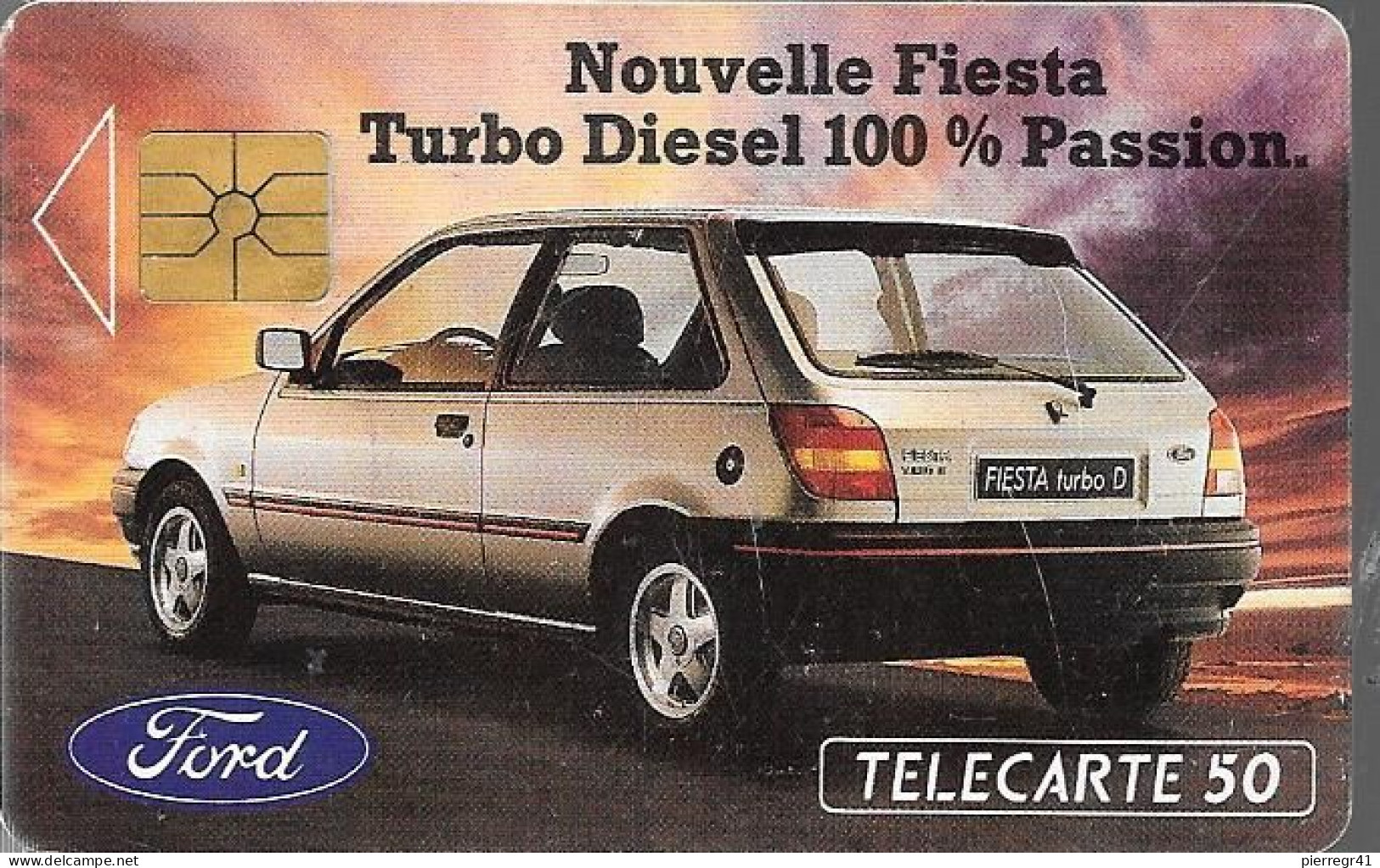 CARTE²°-PUB-50U-F164-GEM A-07/1991-FORD FIESTA--V°INVERSE-N° B1617H-Utilisé-BE/RARE/NON Référencé Phonecote - 1991