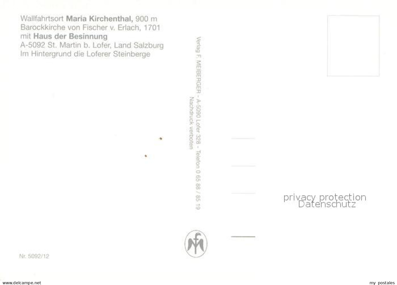 73627734 St Martin Lofer Wallfahrtsort Maria Kirchenthal Barockkirche Von Fische - Sonstige & Ohne Zuordnung