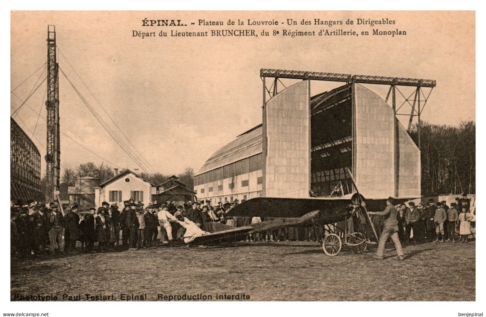 Epinal - Plateau De La Louvroie - Un Des Hangars Des Dirigeables - Départ Du Lt Bruncher En Monoplan (Testart) - Golbey