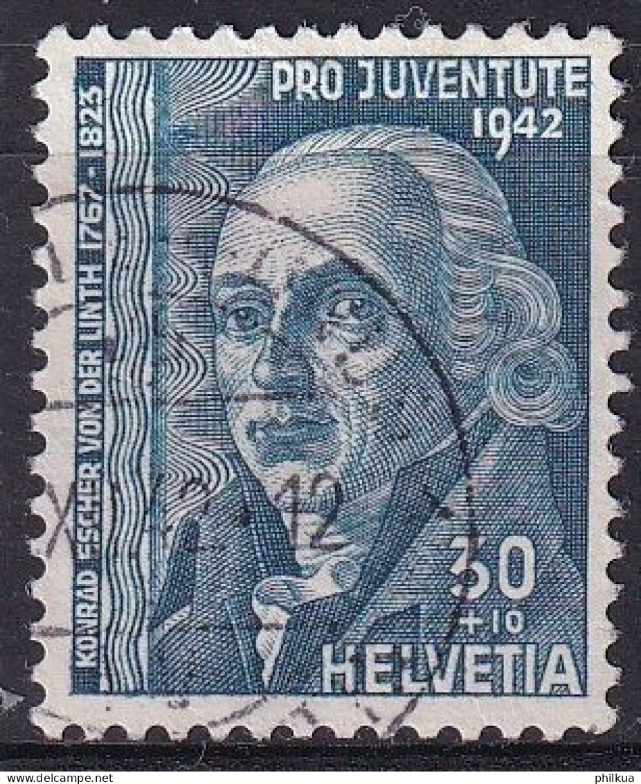 1942, 1. Dez. Pro Juventute Hans Konrad Escher Von Der Linth (1767-1823) 104 / MiNr. 415 Mit Sauber Gestempelt - Used Stamps