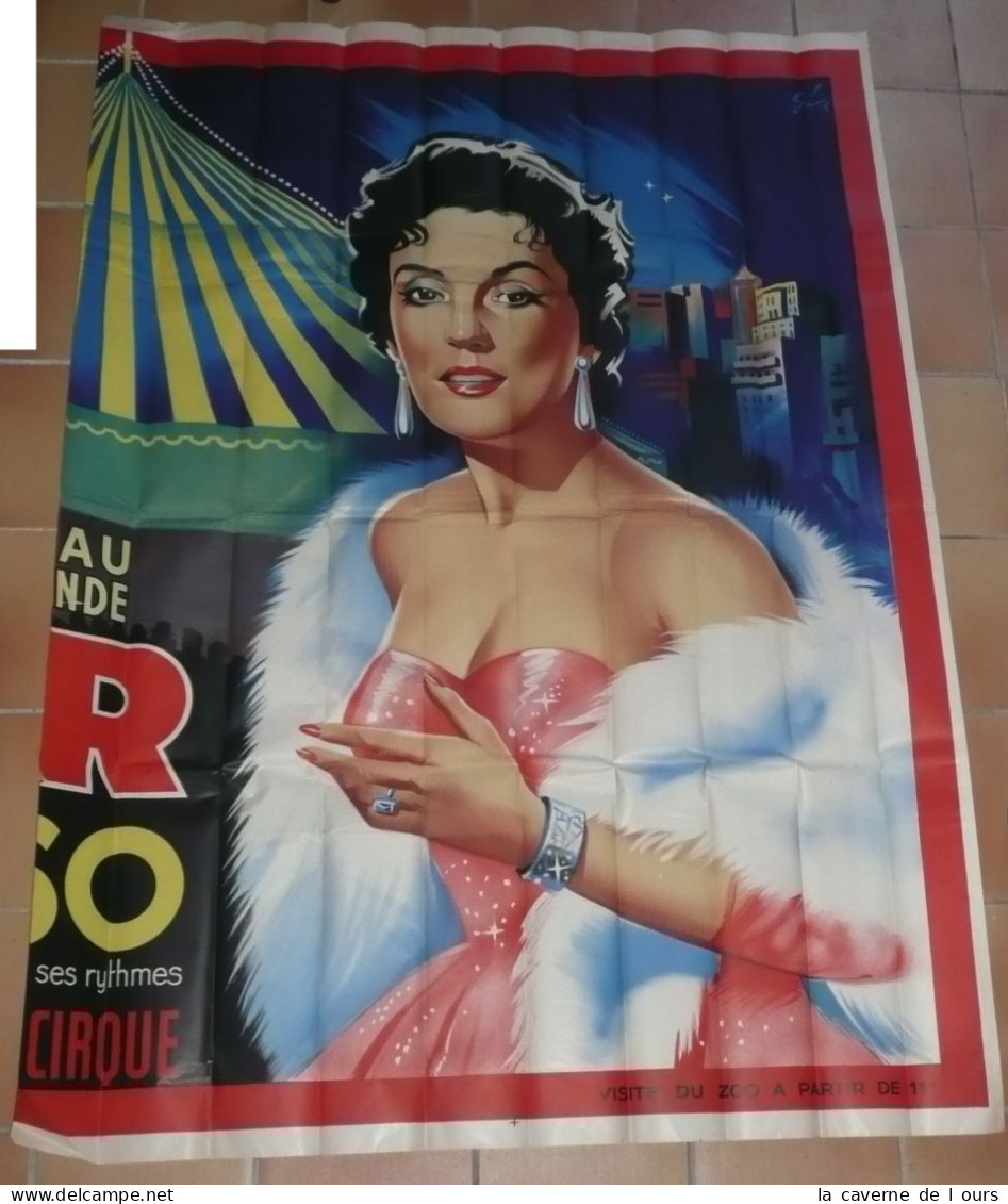 Rare Lot De 3 Affiches Rétro Illustrées Cirque PINDER Gloria Lasso Robert Valentino 1950's-60's - Plakate