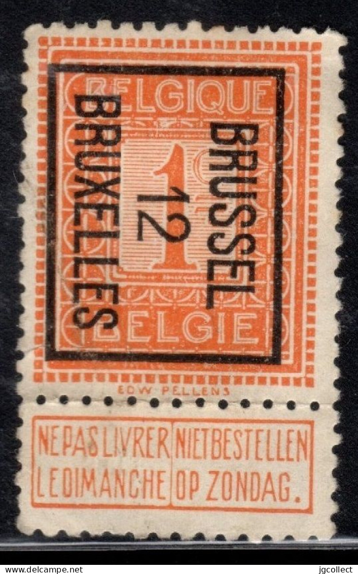 Typo 29B (BRUSSEL 12 BRUXELLES) - O/used - Typos 1912-14 (Lion)