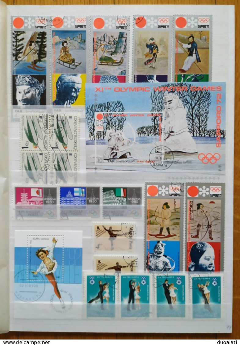 Winter Sports Nice Collection Of Used Stamps And Blocks Ice Hockey Skiing Skateing Biathlon Bobsleigh - Hiver