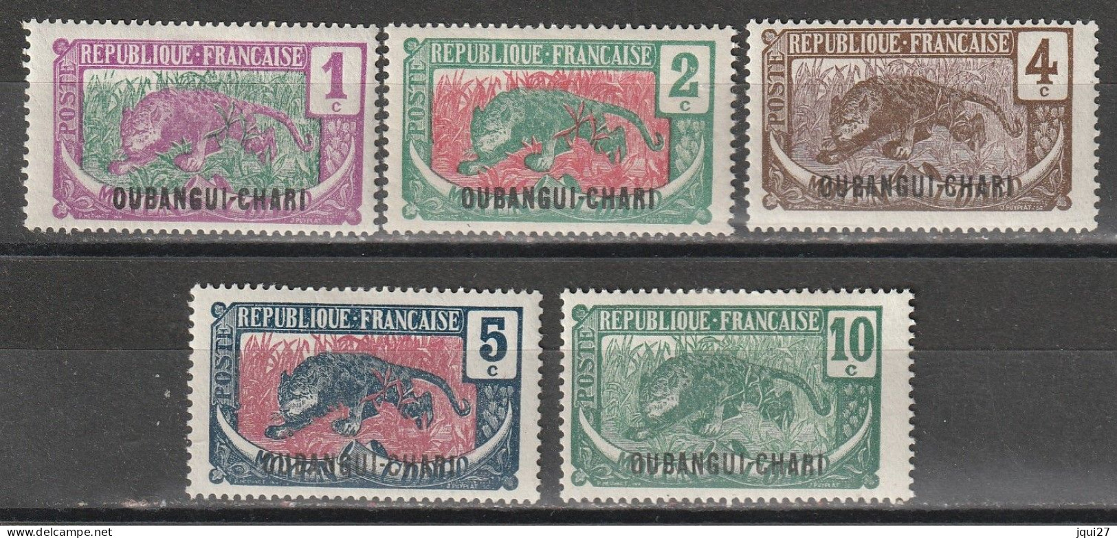 Oubangui N° 25, 26, 27, 28, 29 * - Unused Stamps