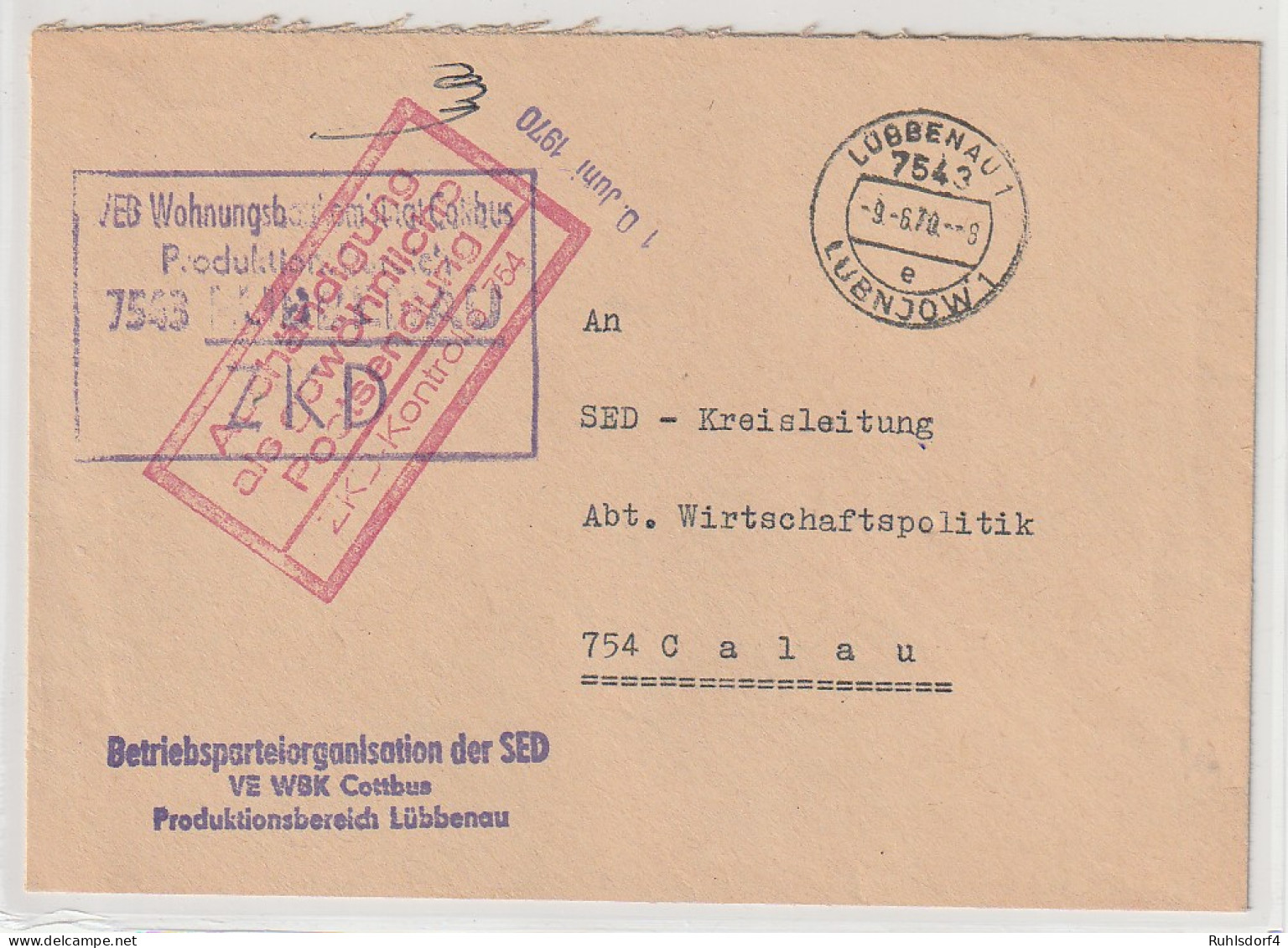 ZKD-Brief Mit Rotem Kastenstempel "Aushändigung Als Normale..." - Other & Unclassified