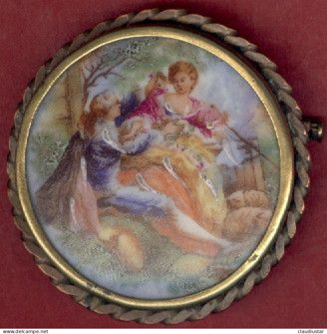 ** BROCHE  PERSONNAGES  EMAILLES  -  LIMOGES ** - Brooches