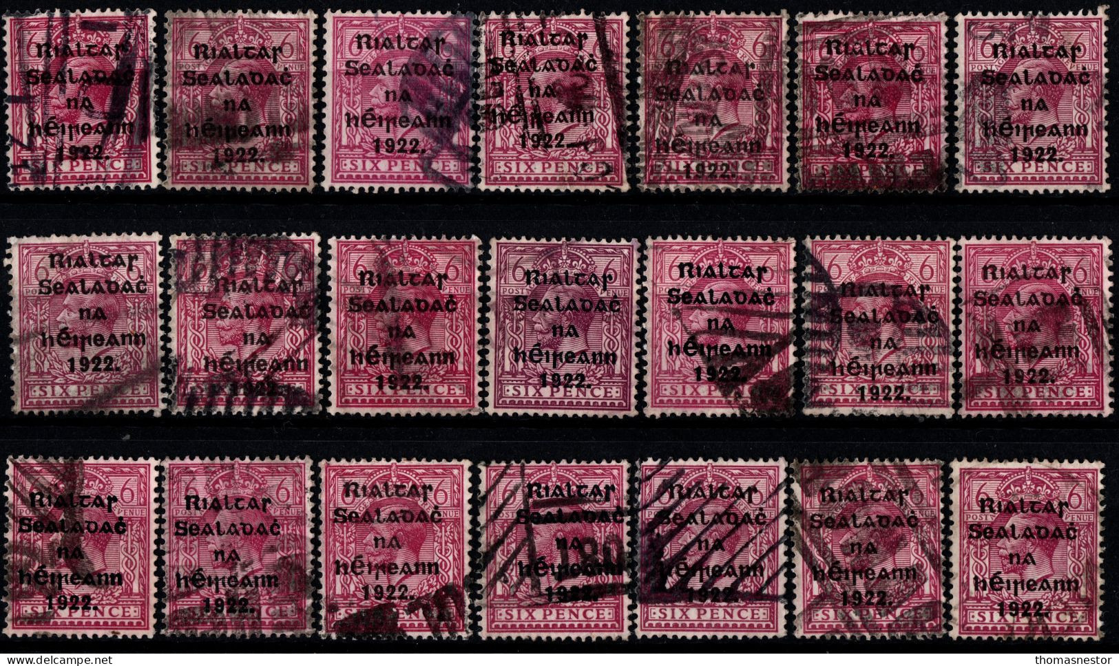 1922 Thom Rialtas 5 Line Blue Black Ink (July- Nov) Used Fiscal Cancellation, Parcel/ Commercial Cancel 294 In Total. - Used Stamps