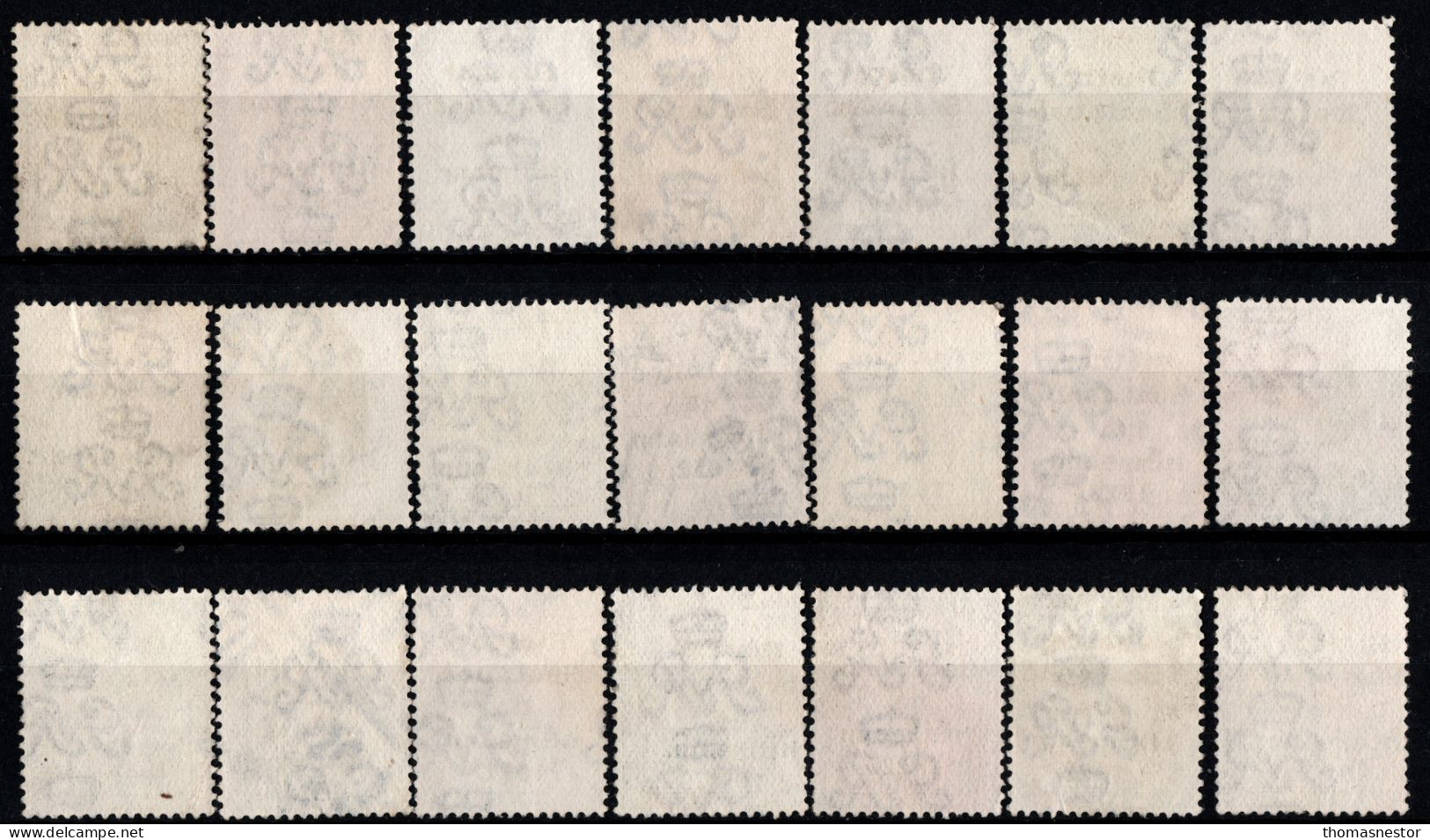 1922 Thom Rialtas 5 line Blue Black Ink (July- Nov) Used Fiscal cancellation, parcel/ commercial cancel 294 in total.