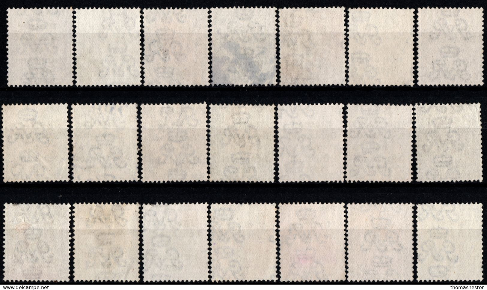 1922 Thom Rialtas 5 line Blue Black Ink (July- Nov) Used Fiscal cancellation, parcel/ commercial cancel 294 in total.