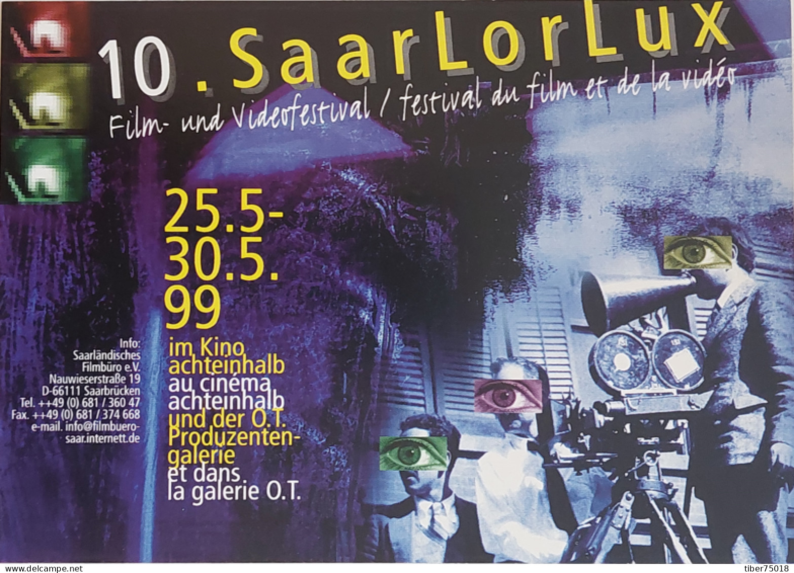 Carte Postale - Saar Lor Lux (cinéma Affiche) Festival Du Film Et De La Vidéo - Saarebruck - Allemagne - Afiches En Tarjetas