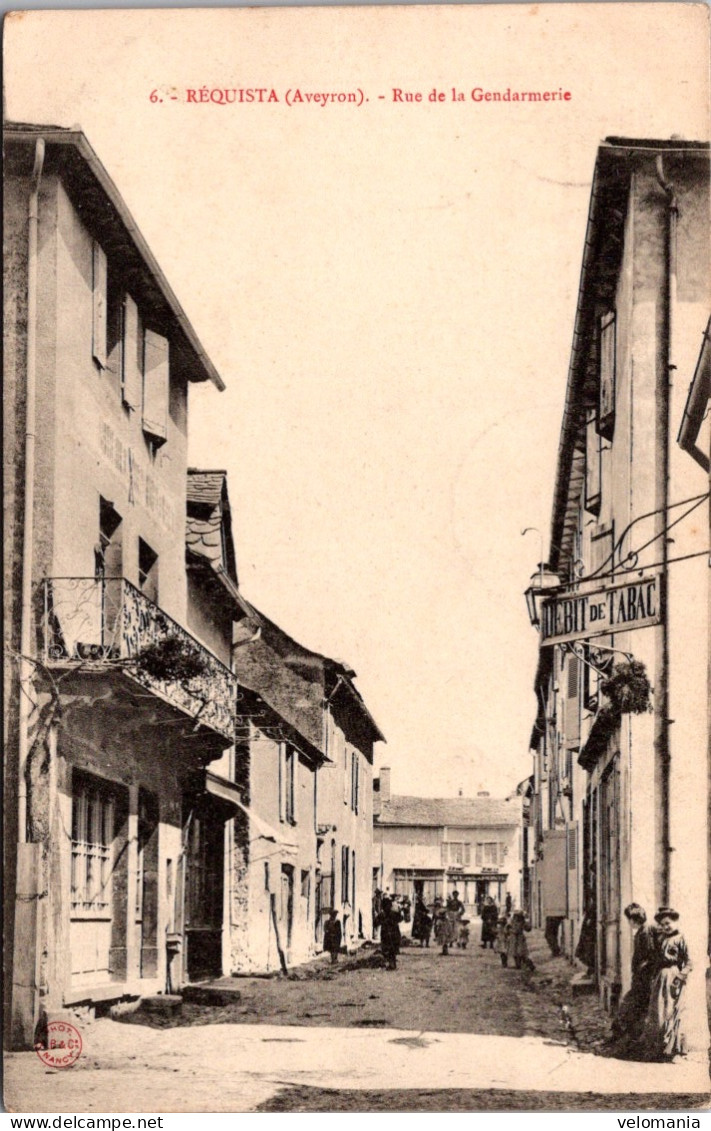 S16336 Cpa 12 Réquista - Rue De La Gendarmerie - Andere & Zonder Classificatie