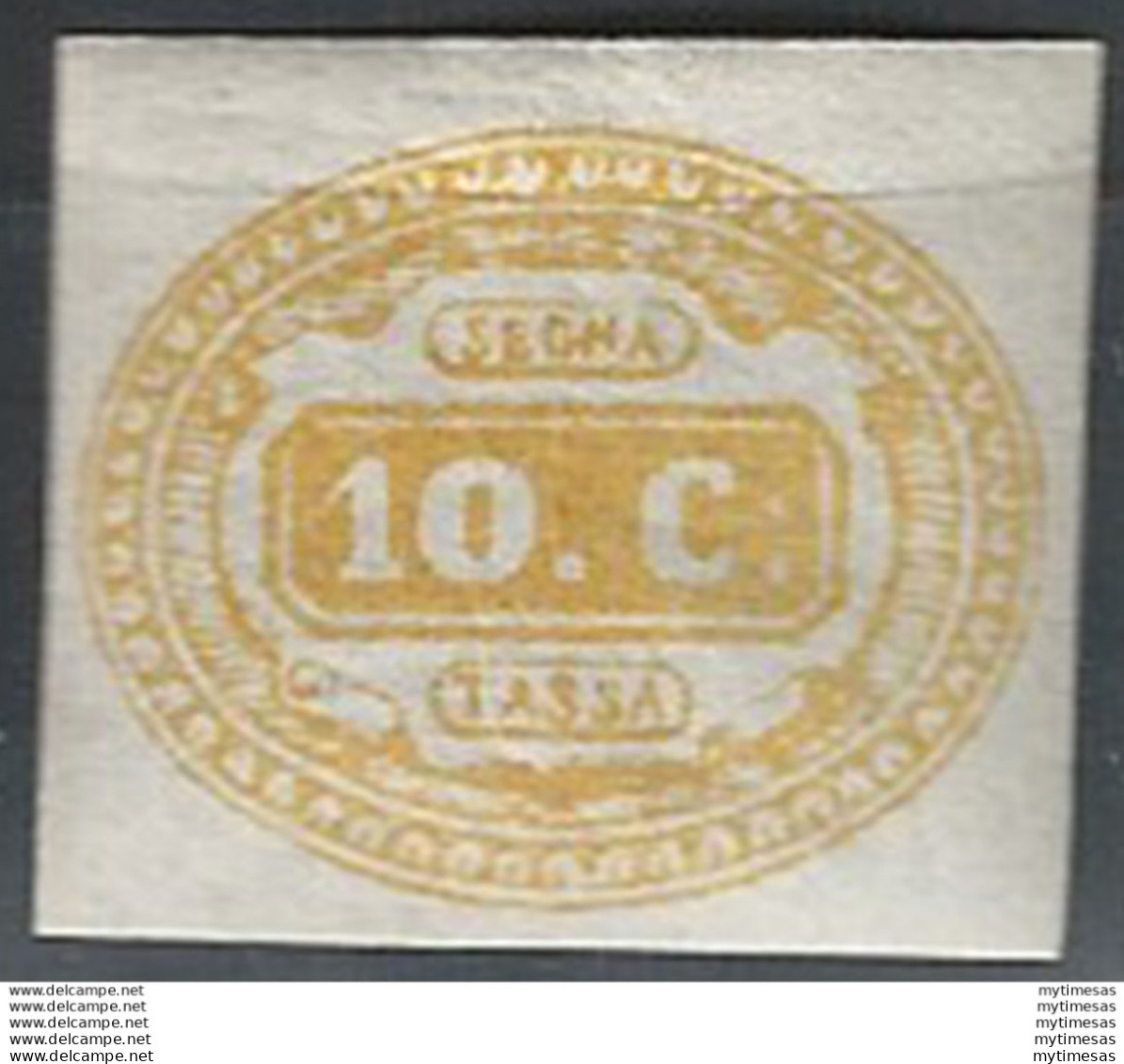 1863 Italia Segnatasse 10c. Giallo MH Sassone N 1 - Andere & Zonder Classificatie