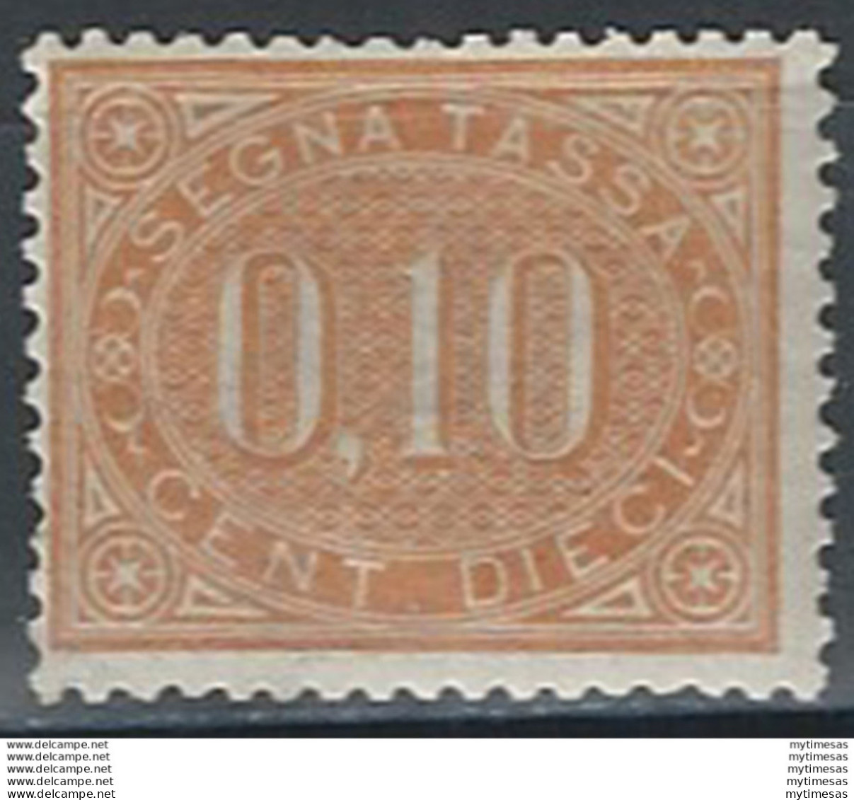 1869 Italia Segnatasse 10c. Bruno Arancio MNH Sassone N. 2 - Other & Unclassified