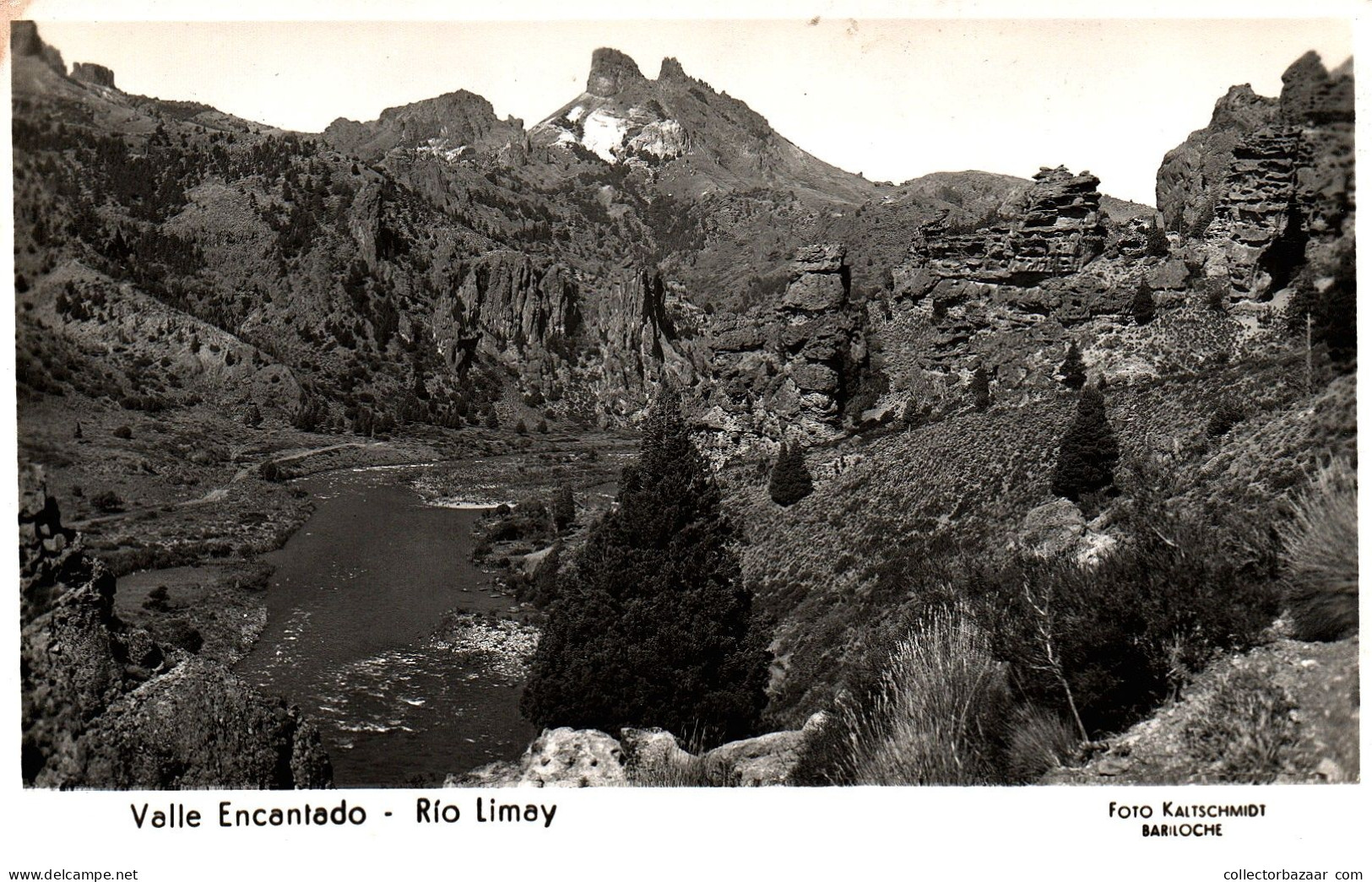 Argentina Bariloche Valle Encantado Rio Limay Cordillera De Los Andes Mountains  Real Photo Postcard Ca1930 - Argentinië