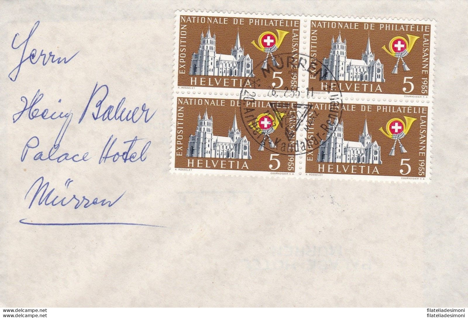 1955 SVIZZERA, Zum. N° 320 Quartina Su Lettera - Sonstige & Ohne Zuordnung