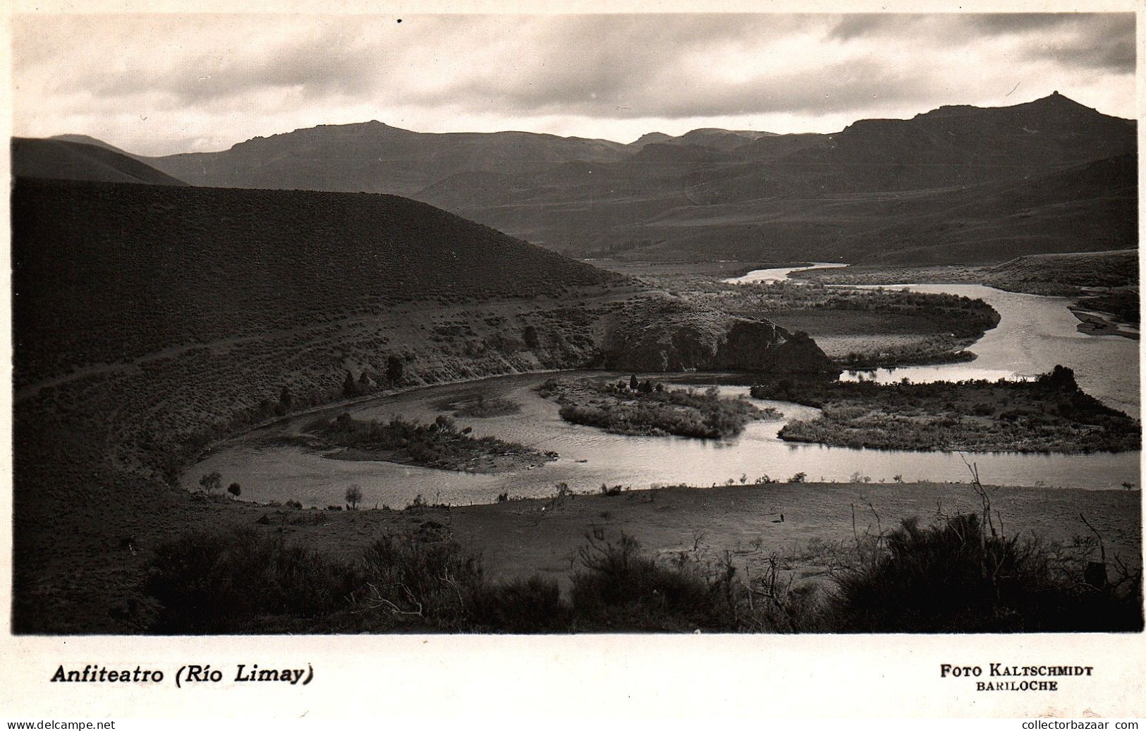 Argentina Bariloche Anfiteatro Rio Limay Cordillera De Los Andes Mountains  Real Photo Postcard Ca1930 - Argentina