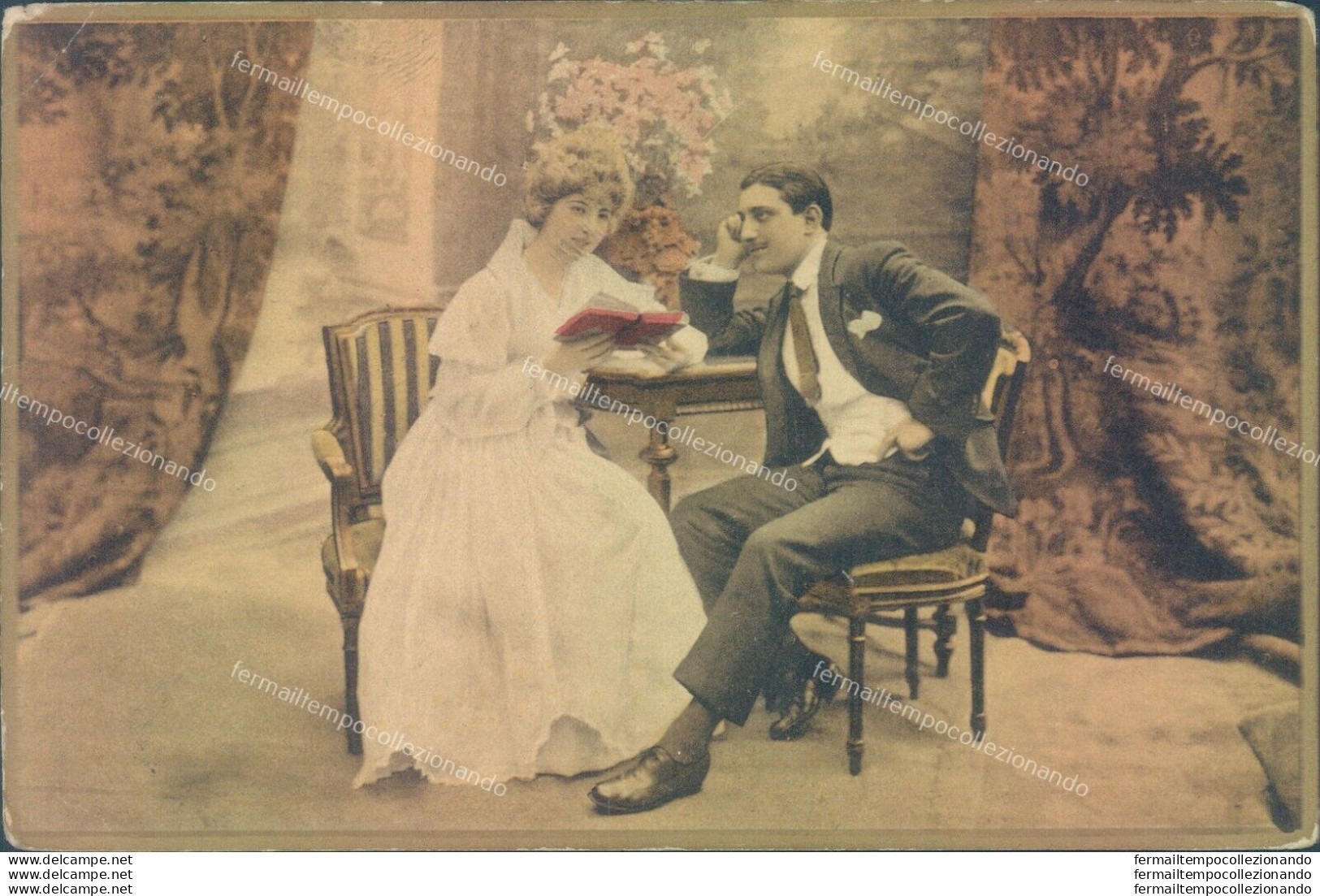 S156 Cartolina Coppia Innamorati 1918 - Couples