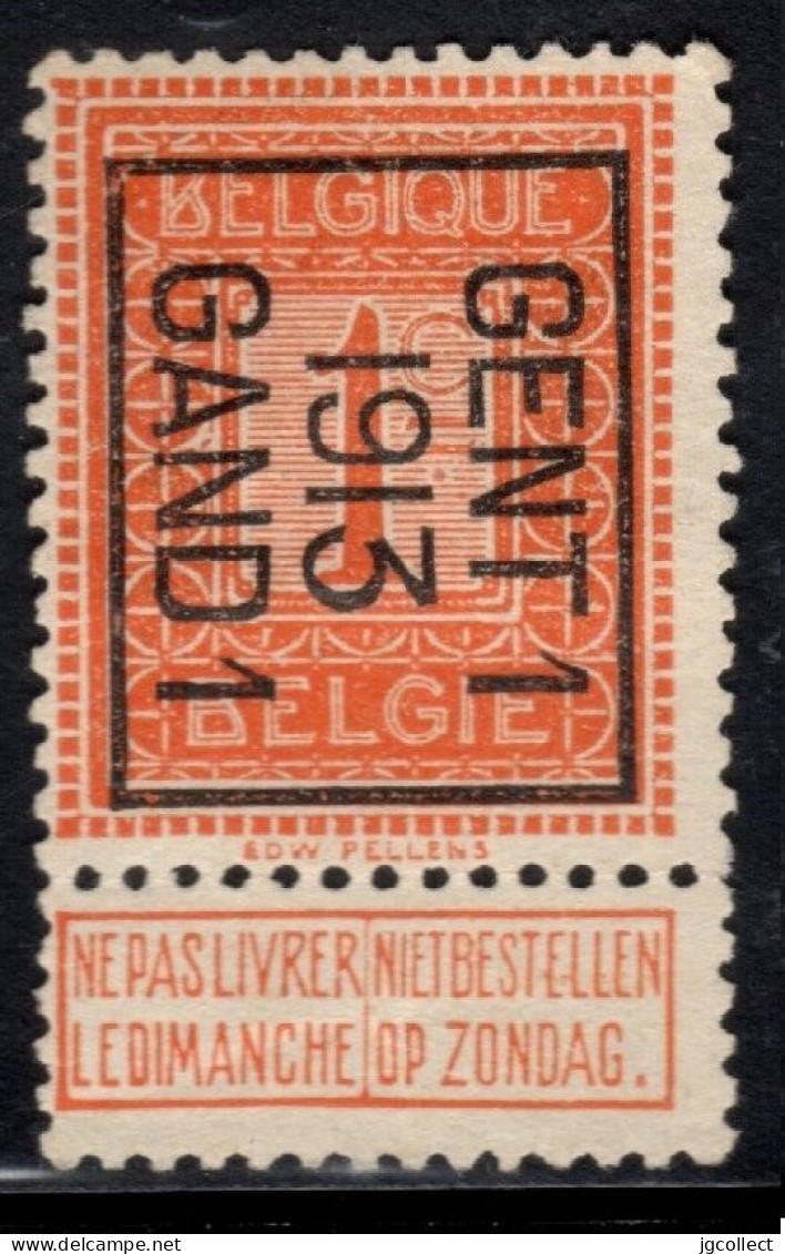 Typo 38B (GENT 1  1913  GAND 1) - O/used - Typo Precancels 1912-14 (Lion)