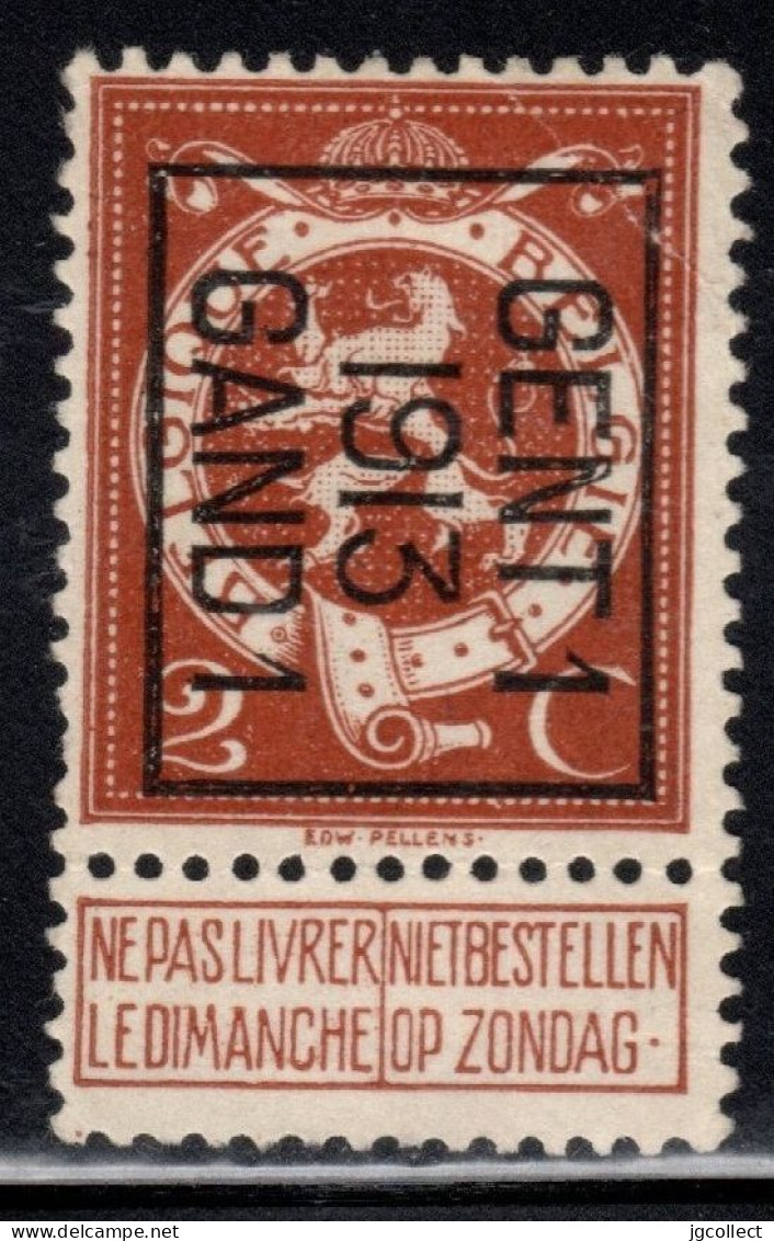 Typo 42B (GENT 1  1913  GAND 1) - O/used - Typo Precancels 1912-14 (Lion)