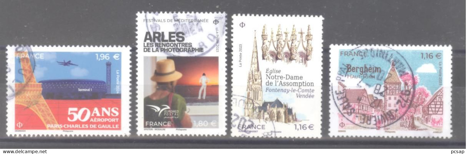 France Oblitérés : 50 Ans Aéroport Paris Charles De Gaulle - N°5700 - 5671 & 5698 (cachet Rond) - Gebraucht