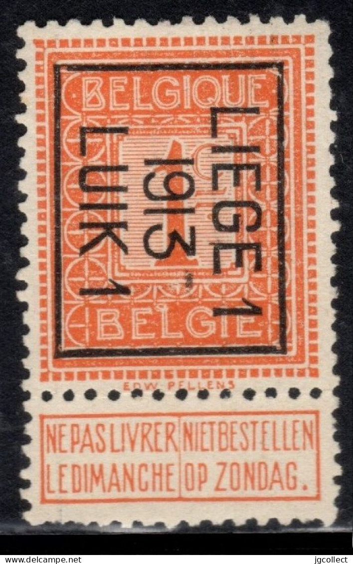 Typo 39B (LIEGE 1  1913  LUIK 1) - O/used - Typografisch 1912-14 (Cijfer-leeuw)