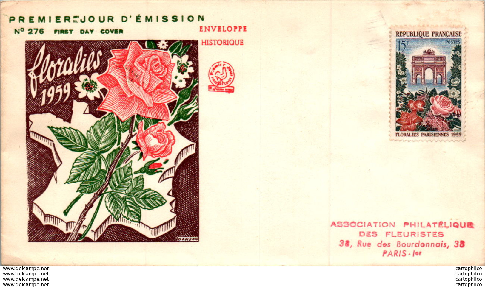 FDC France Floralies 1959 Non Oblitérée - 1950-1959