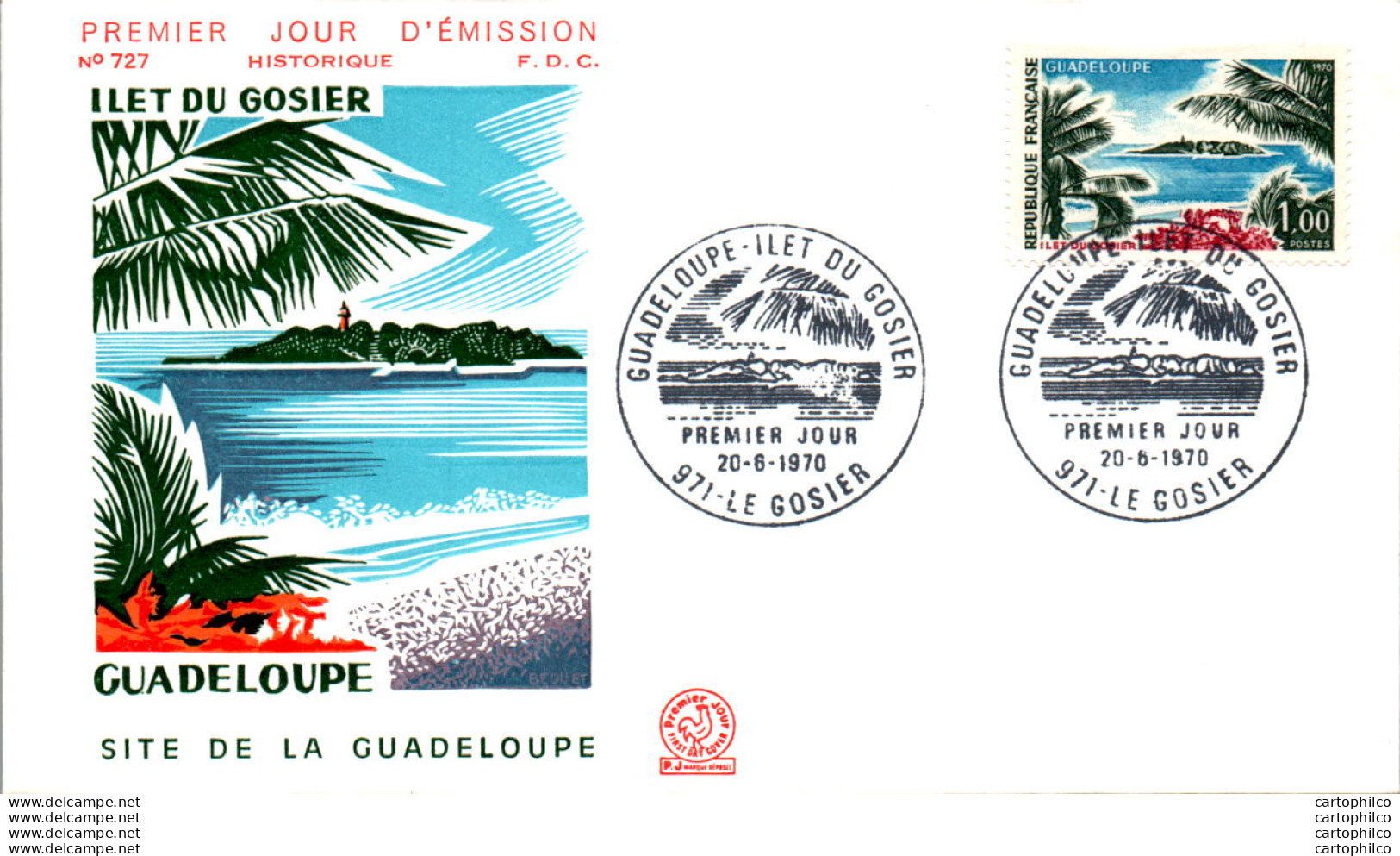 FDC France Guadeloupe Le Gosier 1970 - 1970-1979