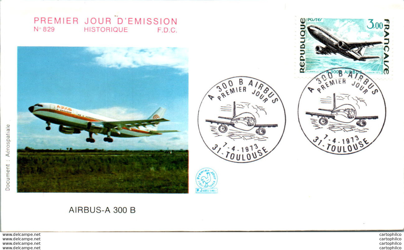 FDC France Airbus A 300 B Toulouse 19073 Aviation Avion - 1970-1979