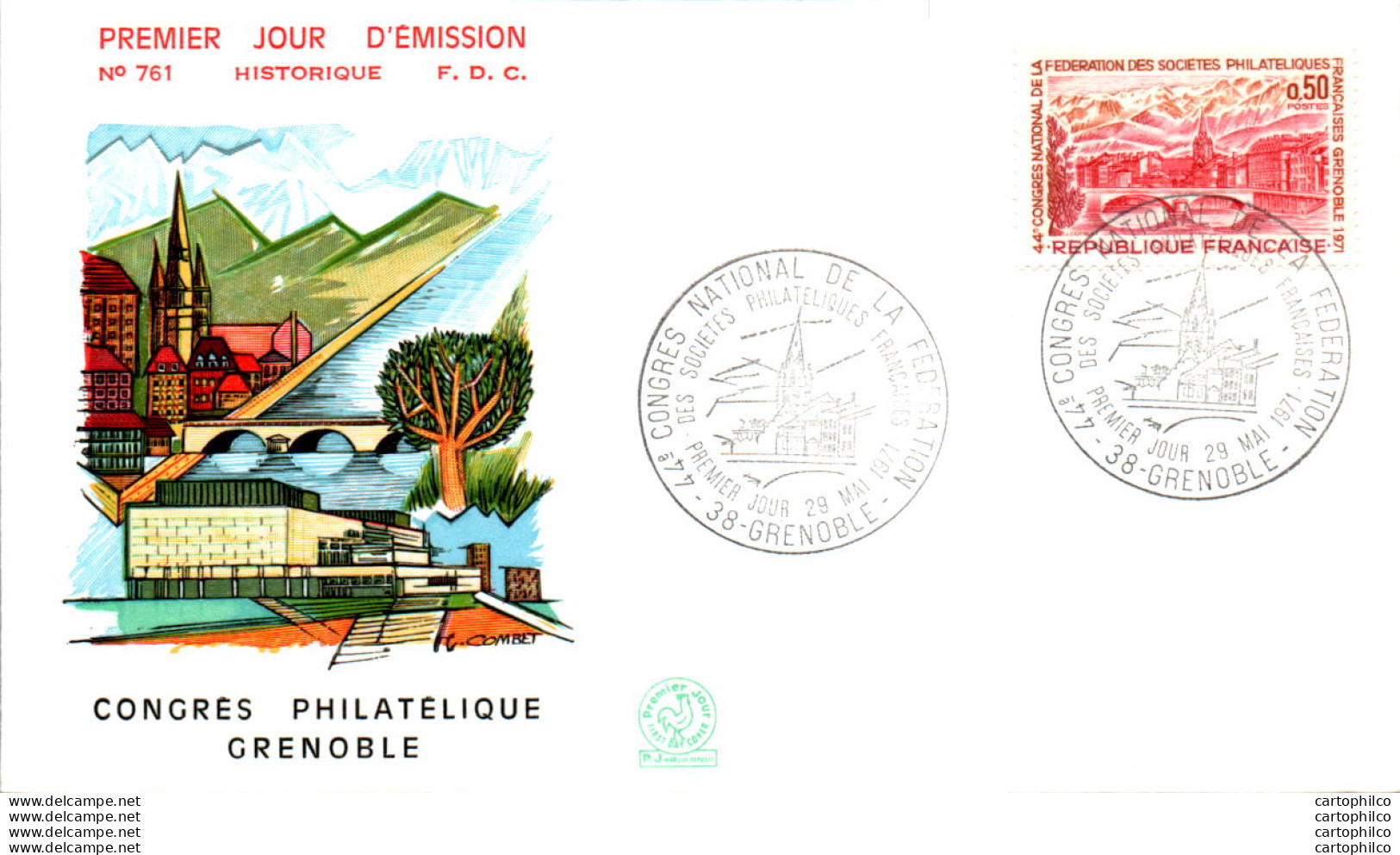 FDC France Congres Philatelique Grenoble 19071 Philatelie - 1970-1979