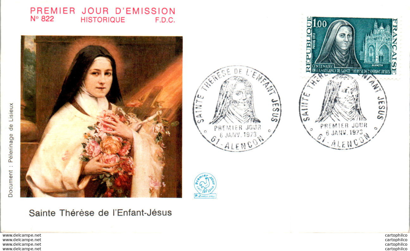 '"''FDC France  Sainte Therese De L''''Enfant Jesus Alencon 19073''"' - 1970-1979