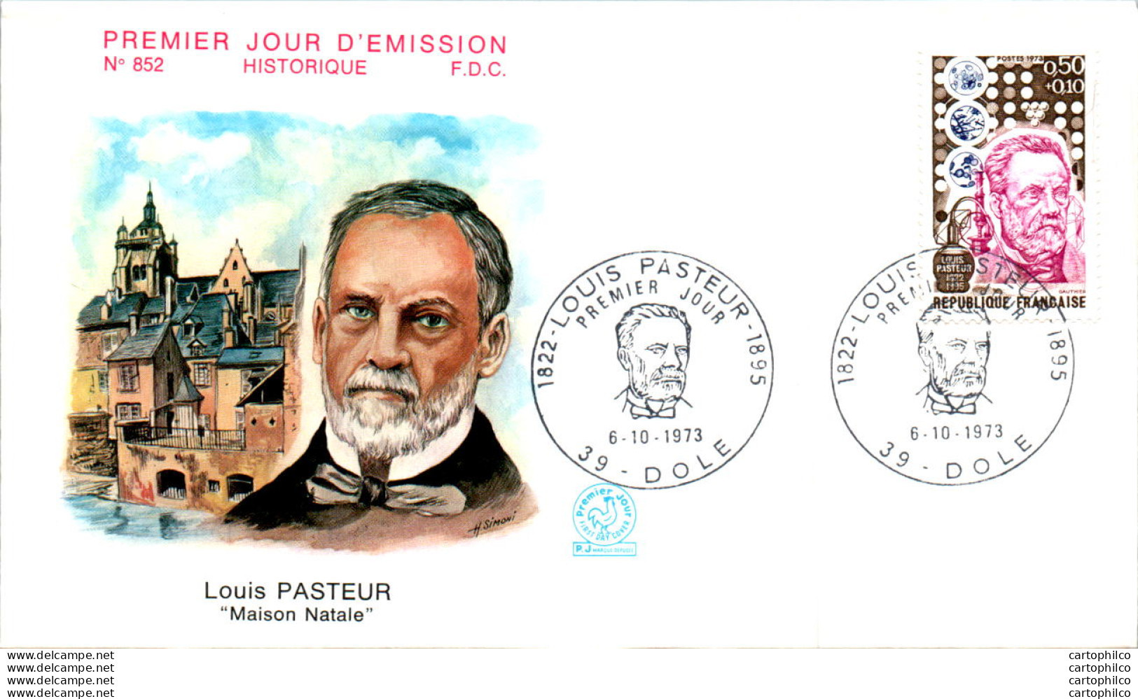 FDC France  Louis Pasteur Dole 19073 Rage Medecine - 1970-1979