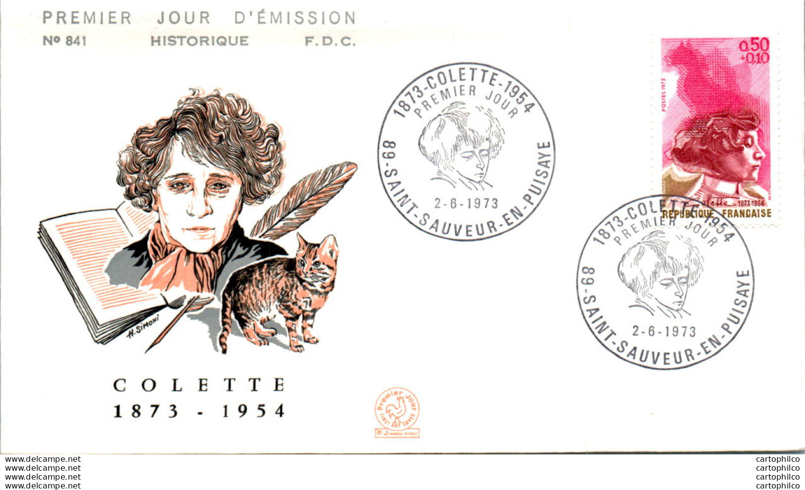 FDC France  Colette Saint Sauveur En Puisaye 19073 - 1970-1979