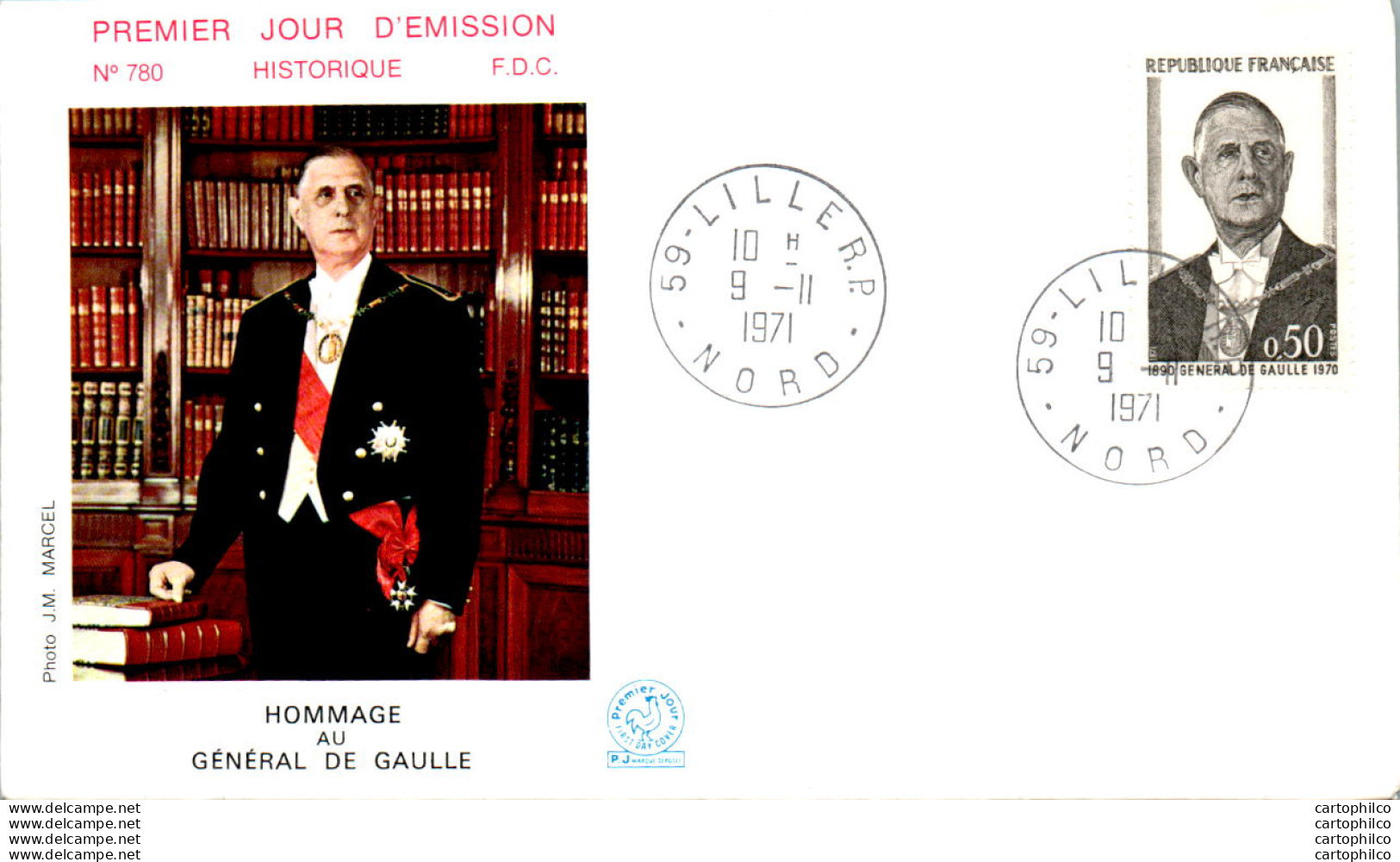 FDC France General De Gaulle Lyon 19071 Militaria - 1970-1979