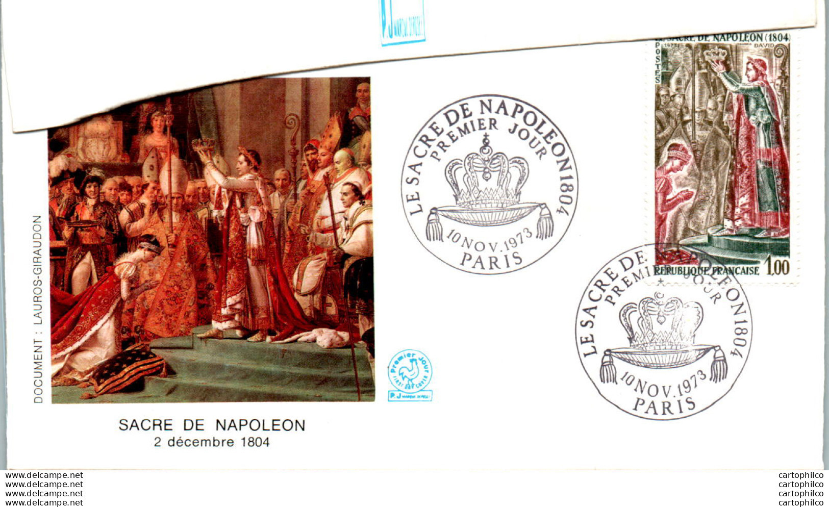 FDC France Sacre De Napoleon 1804 Paris 19073 - 1970-1979