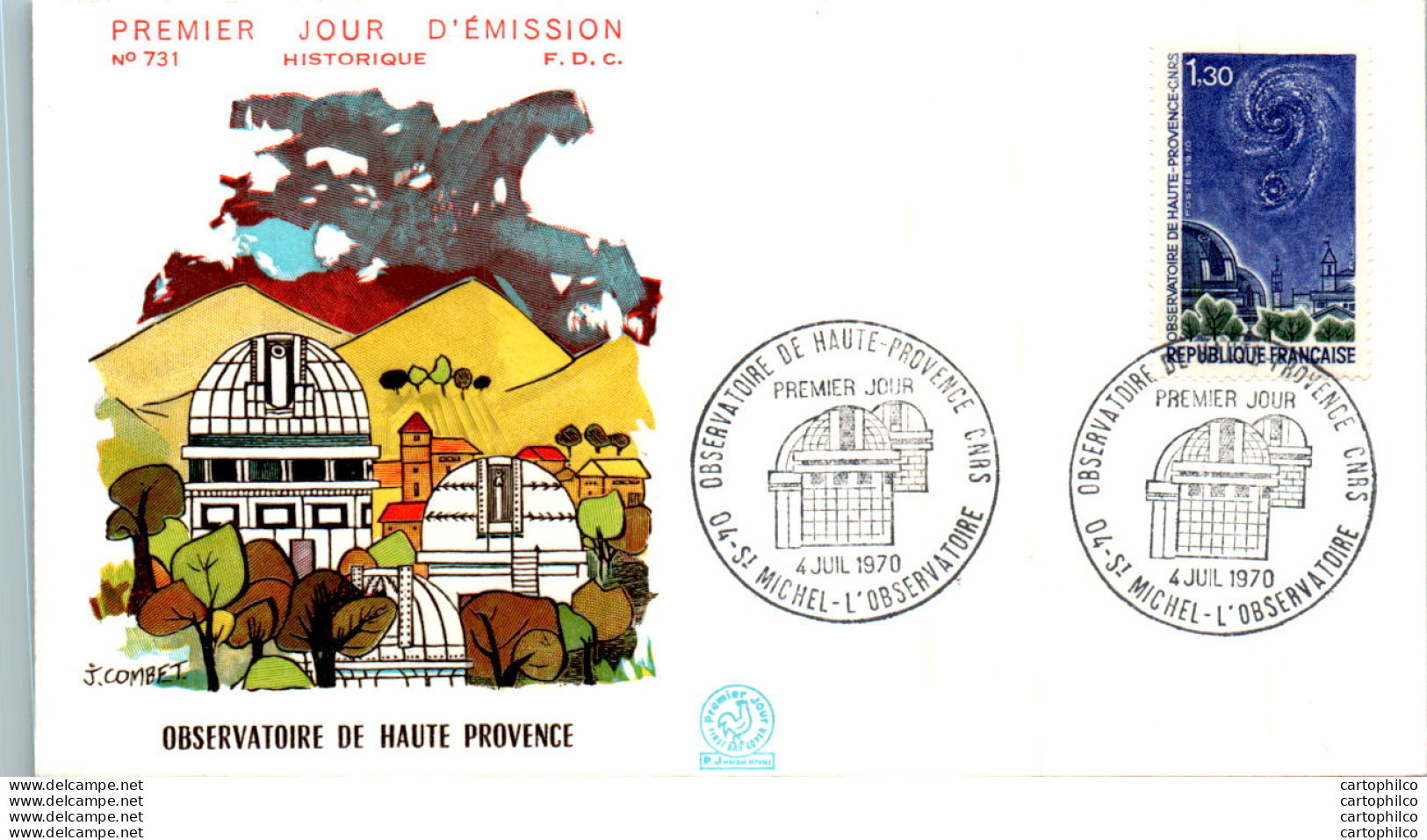 '"''FDC France Observatoire De Haute Provence St Michel L''''Observatoire 1970 Astronomie''"' - 1970-1979