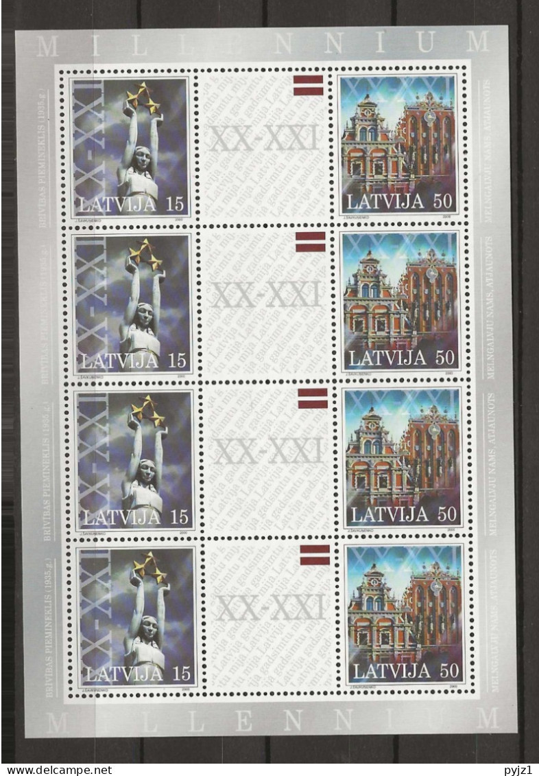 2000 MNH Lettland Mi 529-30 Kleinbogen - Letland