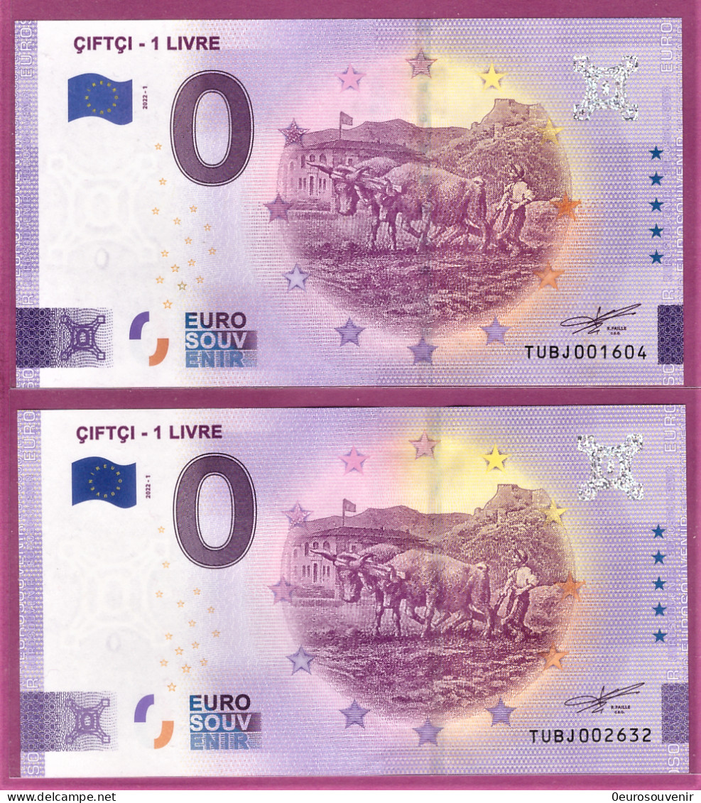 0-Euro TUBJ 2022-1 CIFTCI - 1 LIVRE  Set NORMAL+ANNIVERSARY - Private Proofs / Unofficial