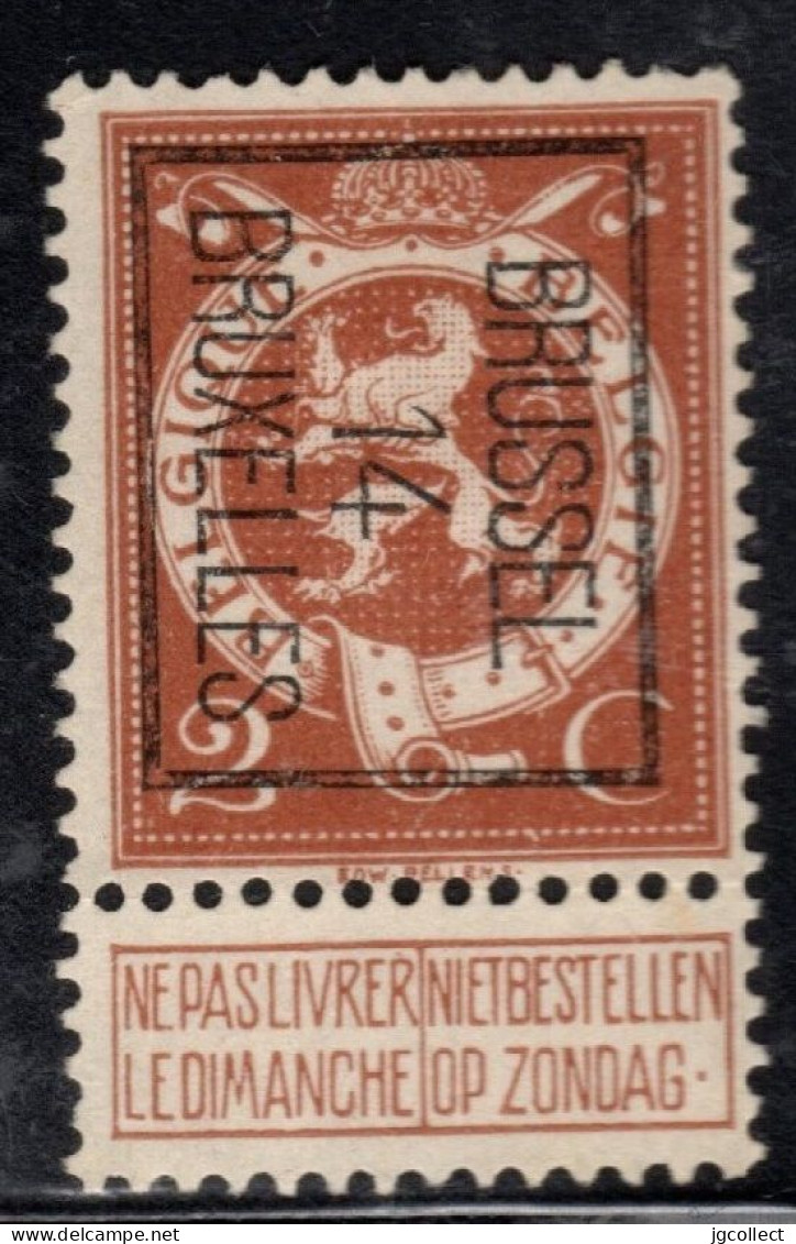 Typo 50B (BRUSSEL 14 BRUXELLES) - O/used - Typo Precancels 1912-14 (Lion)