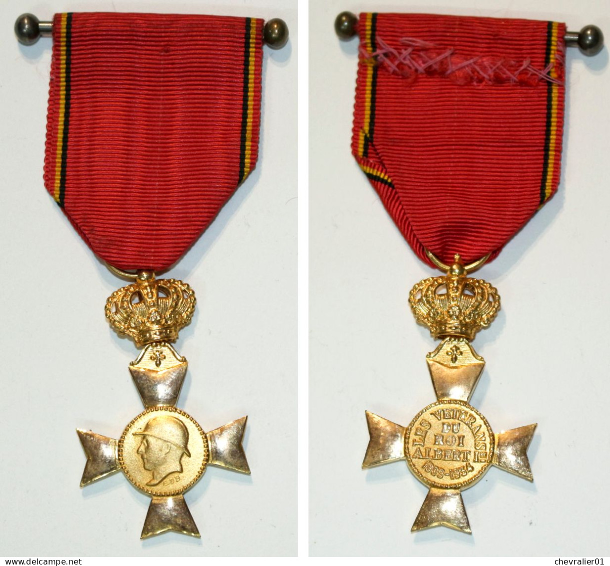 Médaille-BE-230_FNVRA_Croix Des Vétérans_1909-1934 - Belgium