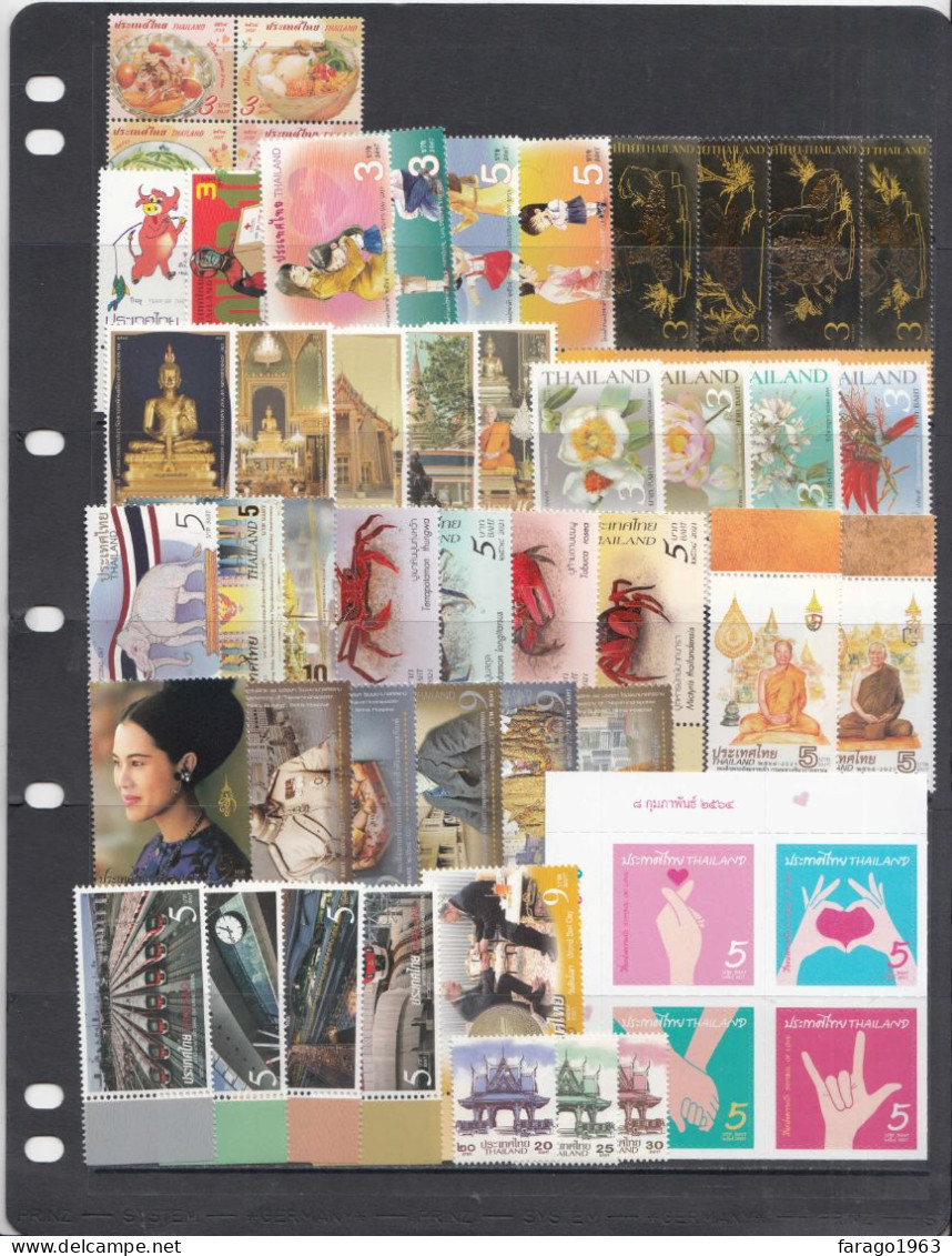 2021 Thailand Year Set Complete 56 Stamps + 5 Souvenir Sheets  MNH - Thailand