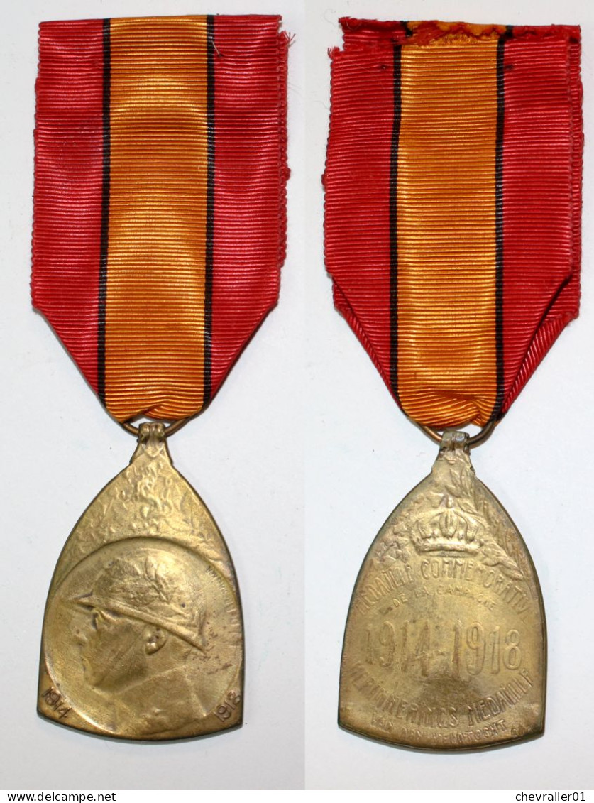 Médaille-BE-201_Médaille Commémorative De La Guerre 14-18_WW1_R02_ 21-07-1_D - Bélgica