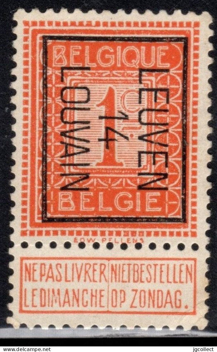 Typo 47B (LEUVEN 14 LOUVAIN) - O/used - Typos 1912-14 (Lion)