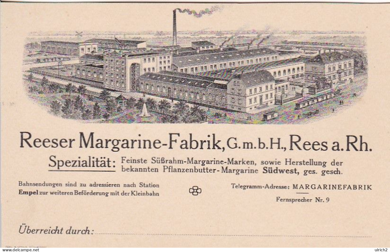 AK Rees Am Rhein - Reeser Margarine-Fabrik - Ca. 1920 (69108) - Kleve