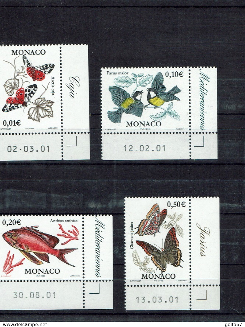 MONACO 2002 Y&T N° 2323 à 2325 Coins Datés NEUF** - Unused Stamps
